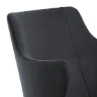 Elegant Lounge Armchair in Colored Fabric and Black Metal - Duchess Viadurini