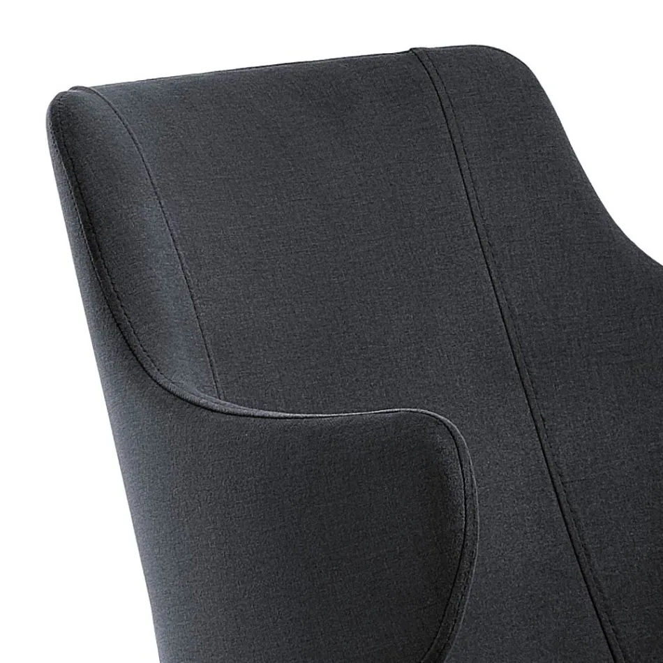 Elegant Lounge Armchair in Colored Fabric and Black Metal - Duchess Viadurini