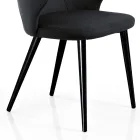 Elegant Lounge Armchair in Colored Fabric and Black Metal - Duchess Viadurini