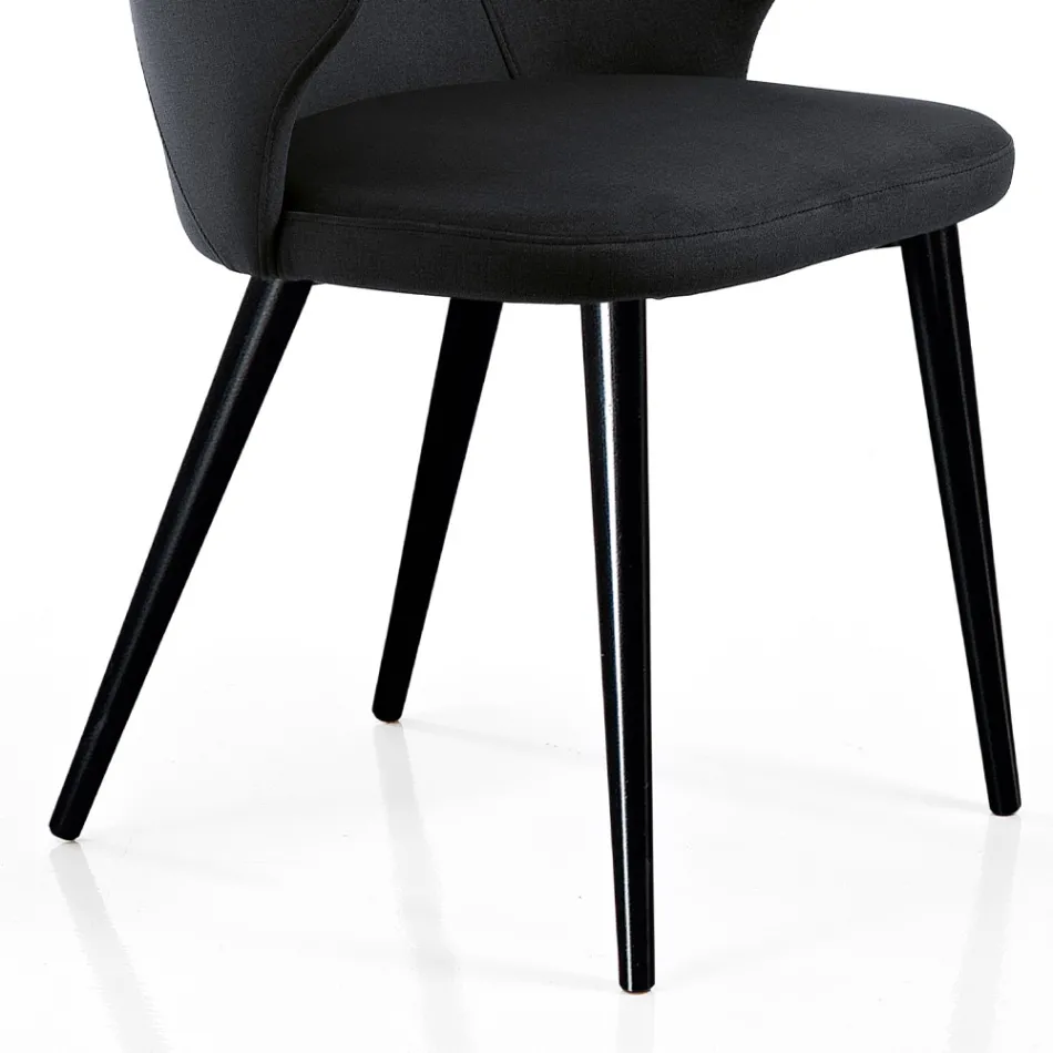Elegant Lounge Armchair in Colored Fabric and Black Metal - Duchess Viadurini