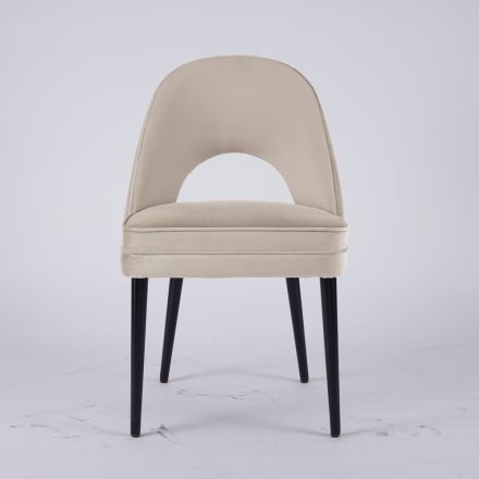 Lounge armchair in different fabrics with wooden shell - Edgar Viadurini