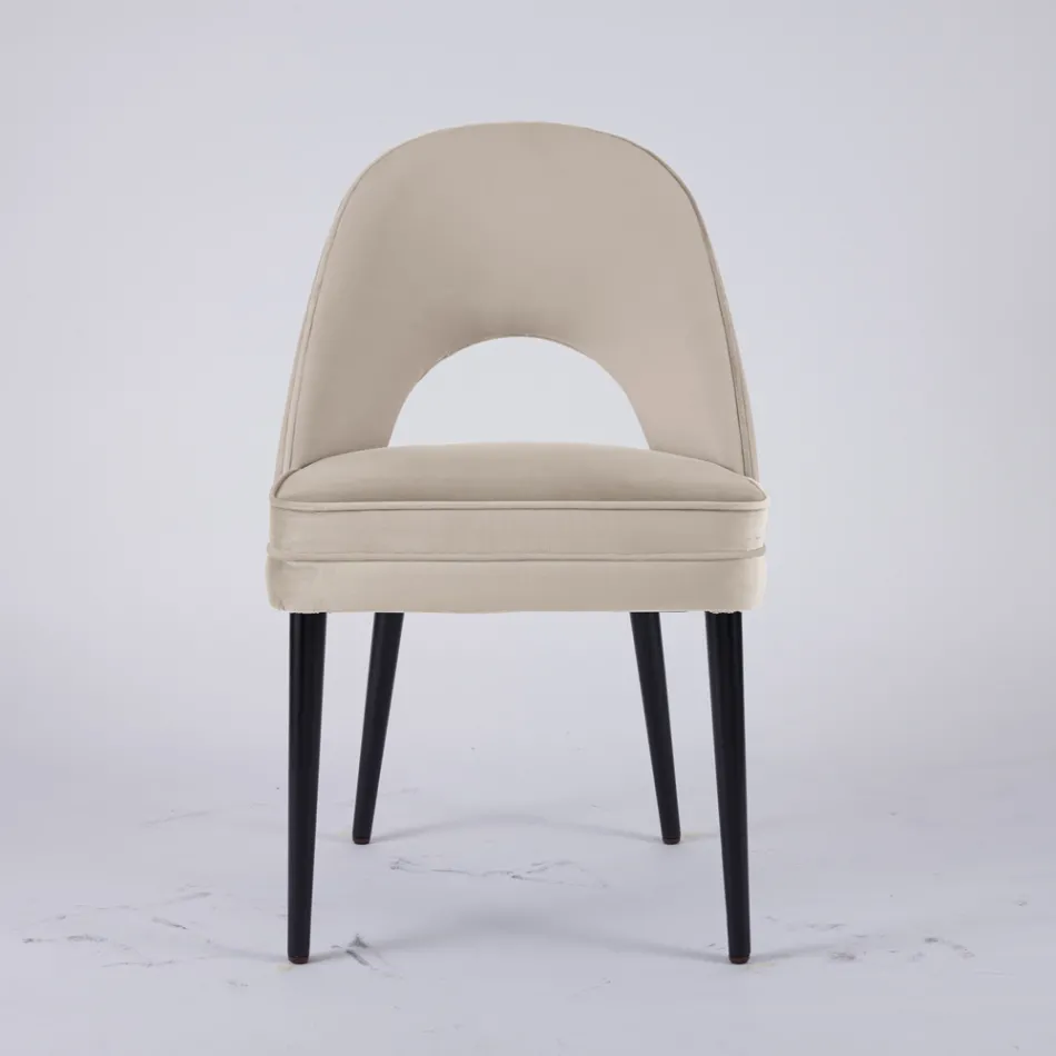 Lounge armchair in different fabrics with wooden shell - Edgar Viadurini
