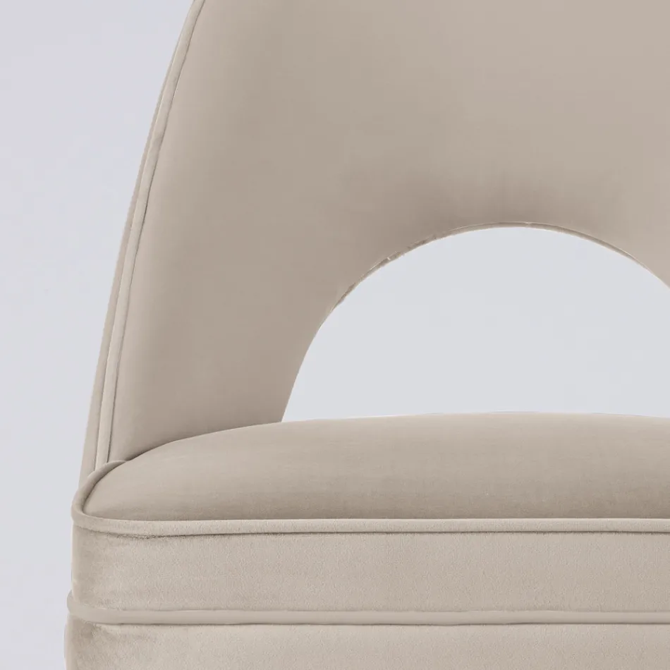 Lounge armchair in different fabrics with wooden shell - Edgar Viadurini