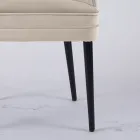 Lounge armchair in different fabrics with wooden shell - Edgar Viadurini