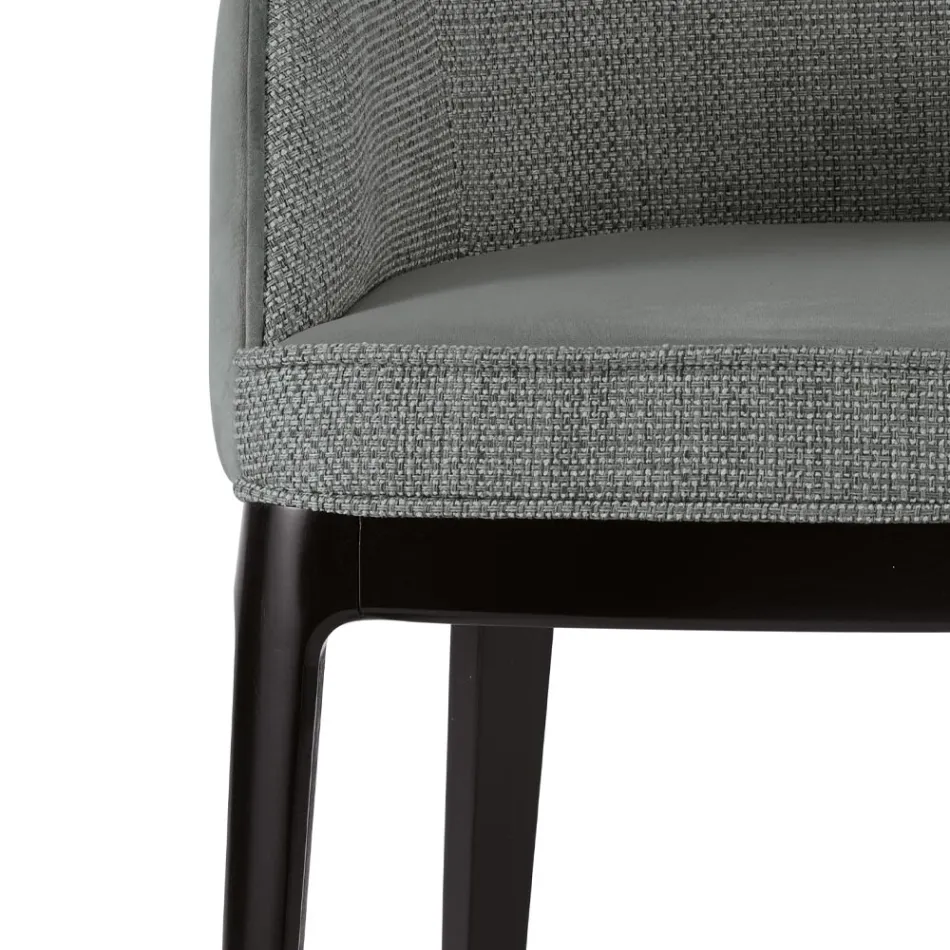 Lounge armchair in different fabrics and solid wood Made in Italy - Evy Viadurini