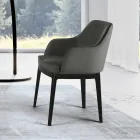 Lounge armchair in different fabrics and solid wood Made in Italy - Evy Viadurini