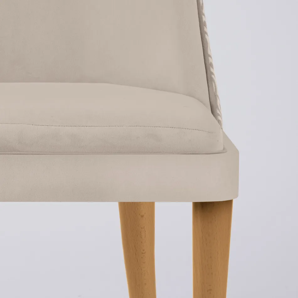 Lounge Armchair in Fabric and Solid Wood Made in Italy - Jordi Viadurini