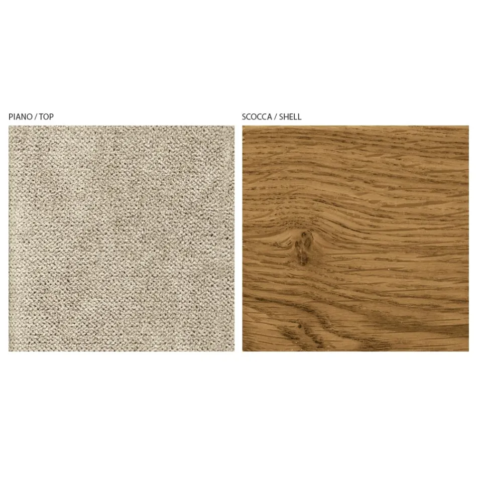 Lounge Armchair in Fabric and Solid Wood Made in Italy - Jordi Viadurini