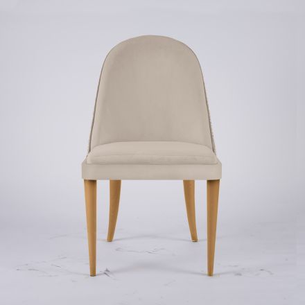 Lounge Armchair in Fabric and Solid Wood Made in Italy - Jordi Viadurini