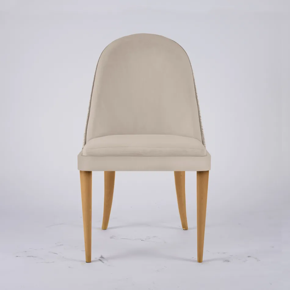 Lounge Armchair in Fabric and Solid Wood Made in Italy - Jordi Viadurini