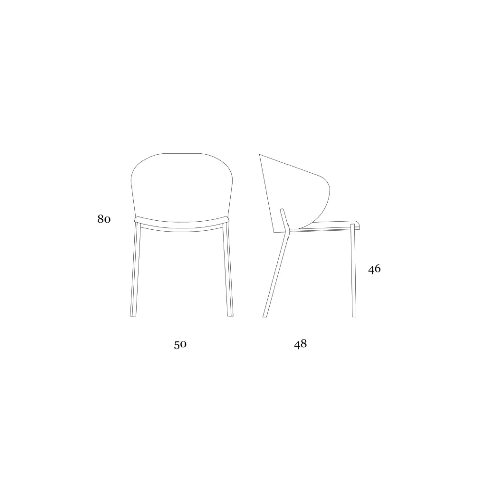 Metal armchair and Neve Cashmere seat Made in Italy - Ivy Viadurini