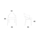 Metal armchair and seat in recycled fabric Made in Italy - Sage Viadurini