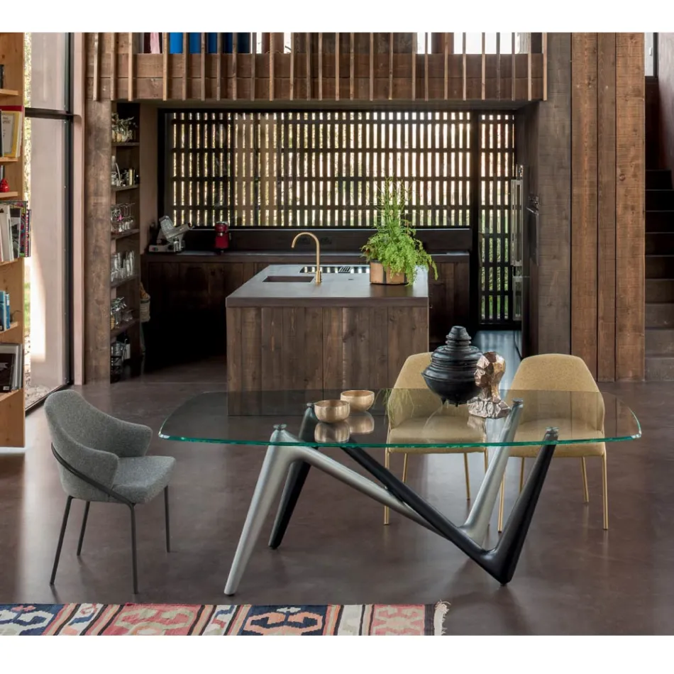 Metal armchair and seat in recycled fabric Made in Italy - Sage Viadurini