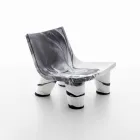 Lounge chair black and white Slide Low Lita Anniversary made Italy Viadurini