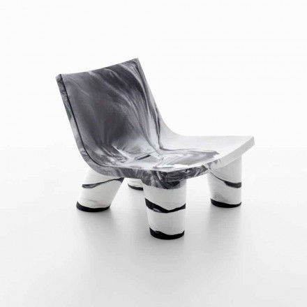 Lounge chair black and white Slide Low Lita Anniversary made Italy Viadurini