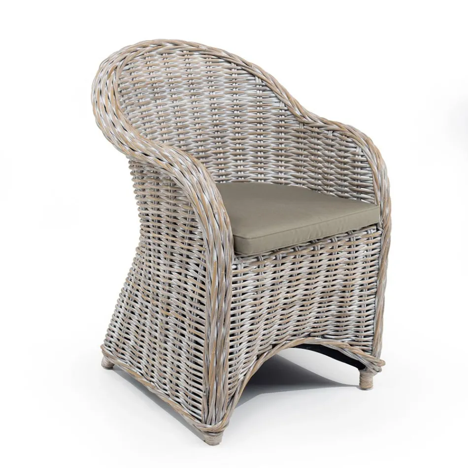 Outdoor Armchair in Kubù with Seat Cushion - Nazgul Viadurini