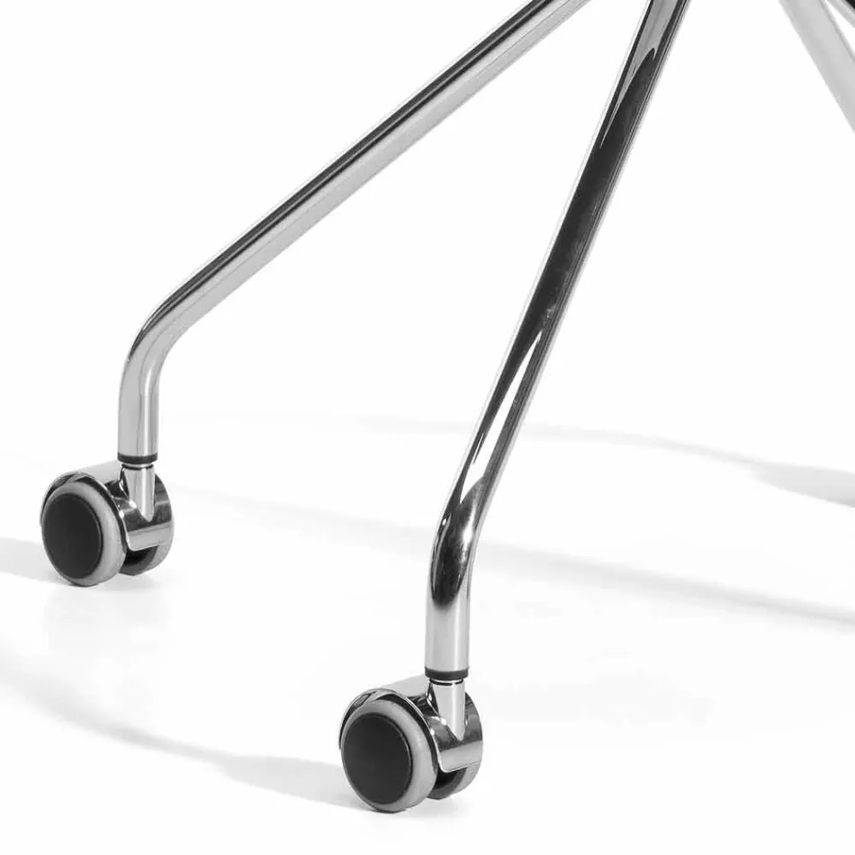 Swivel Office Armchair with Wheels and Armrests Made in Italy - Felix Viadurini