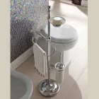 Floor Towel Holder with Vintage Brass and Ceramic Soap Dish - Rouen Viadurini