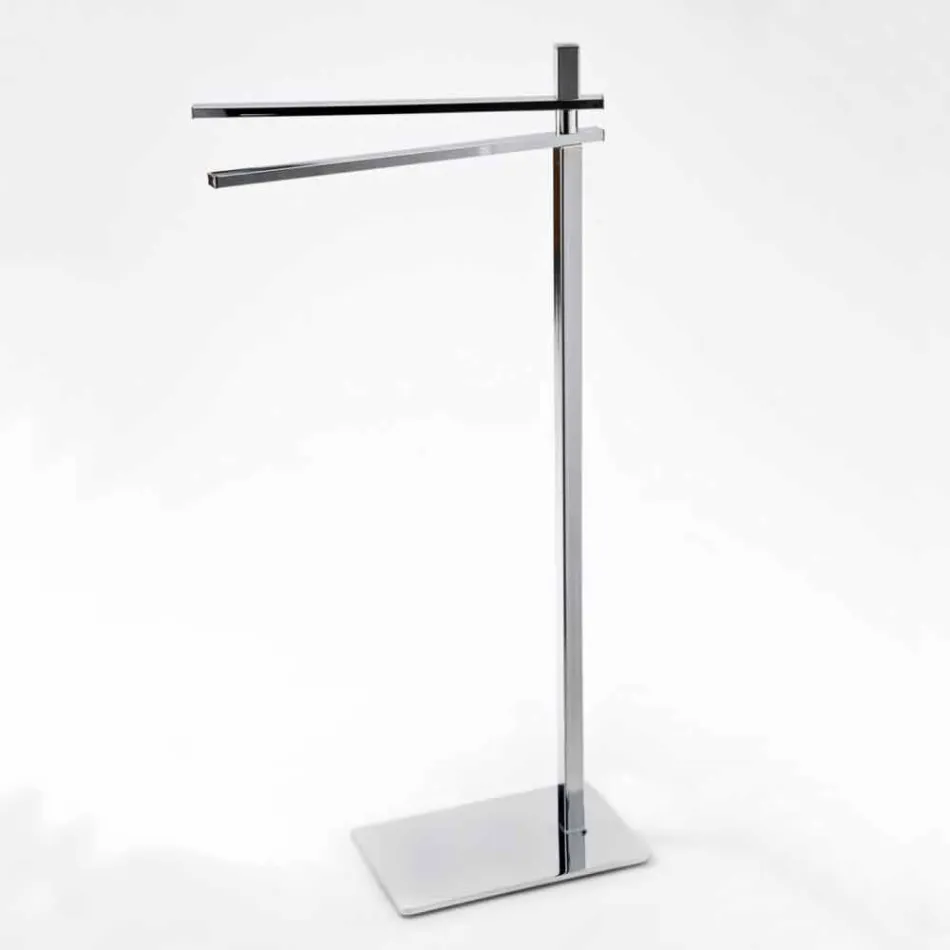 Modern Towel Rack with 2 Iron Arms Made in Italy - Cali Viadurini
