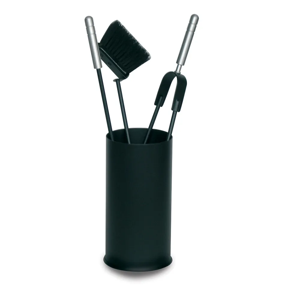 Tool holder with 3 Made in Italy Fireplace Care Tools - Cuscus Viadurini