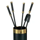 Tool Holder with 4 Fireplace Accessories Included Made in Italy - Snake Viadurini