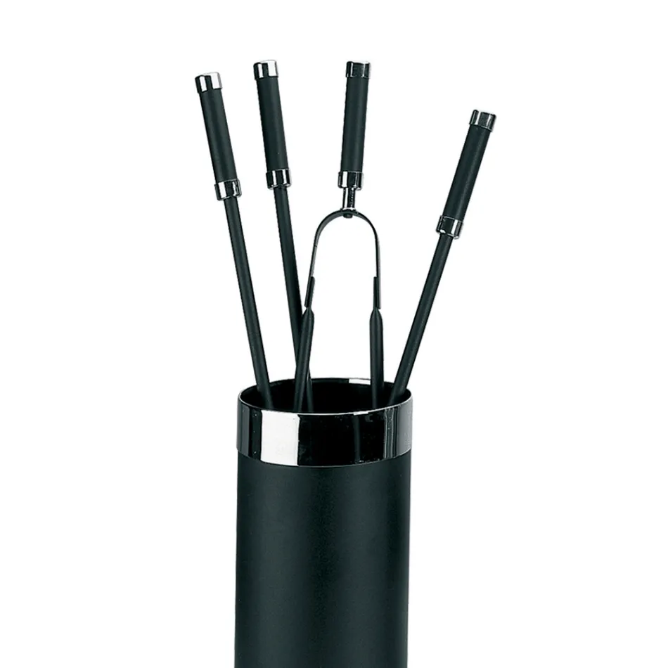 Tool Holder with 4 Fireplace Accessories Included Made in Italy - Snake Viadurini
