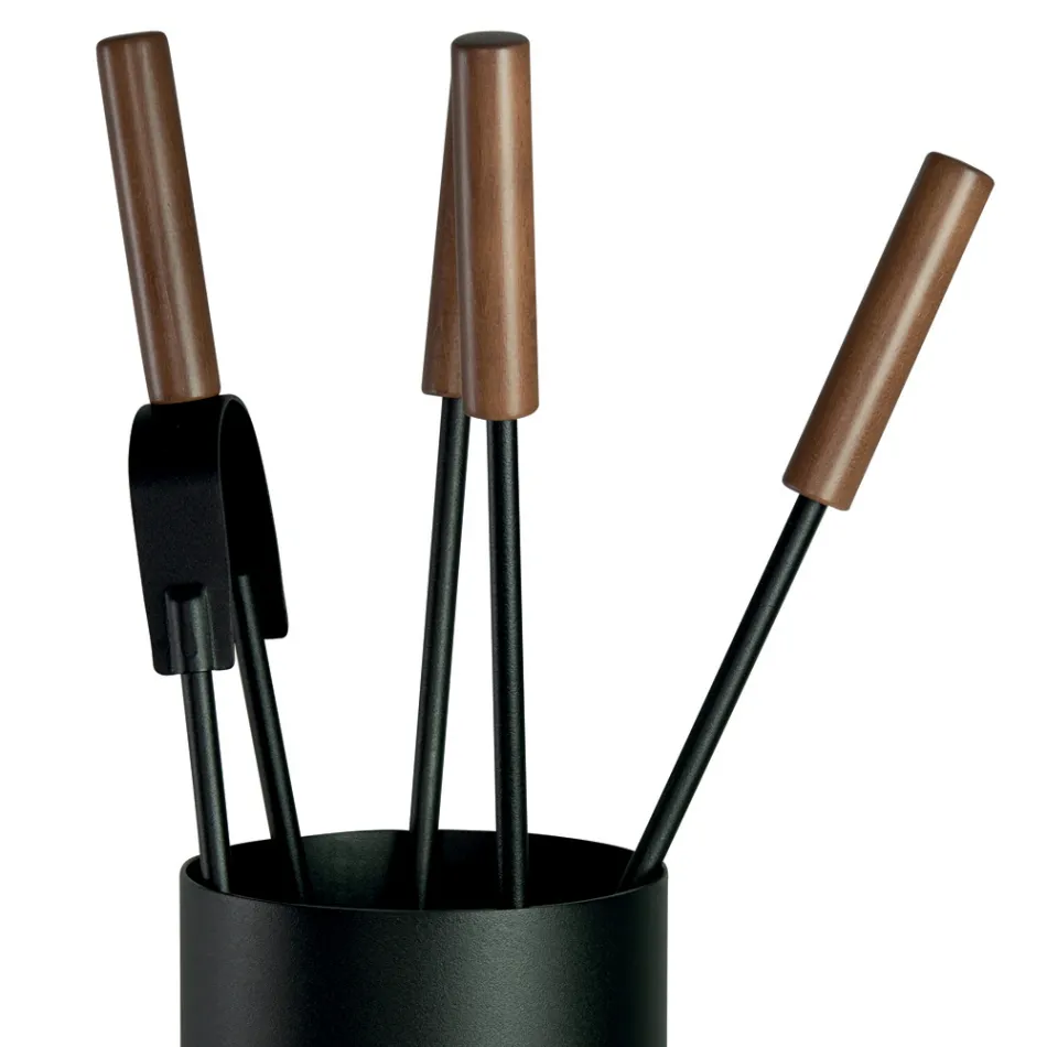 Tool Holder with 4 Fireplace Care Tools Made in Italy - Fakir Viadurini