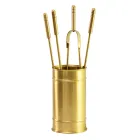 Brass Fireplace Tool Holder 4 Pieces Made in Italy - Giraffe Viadurini