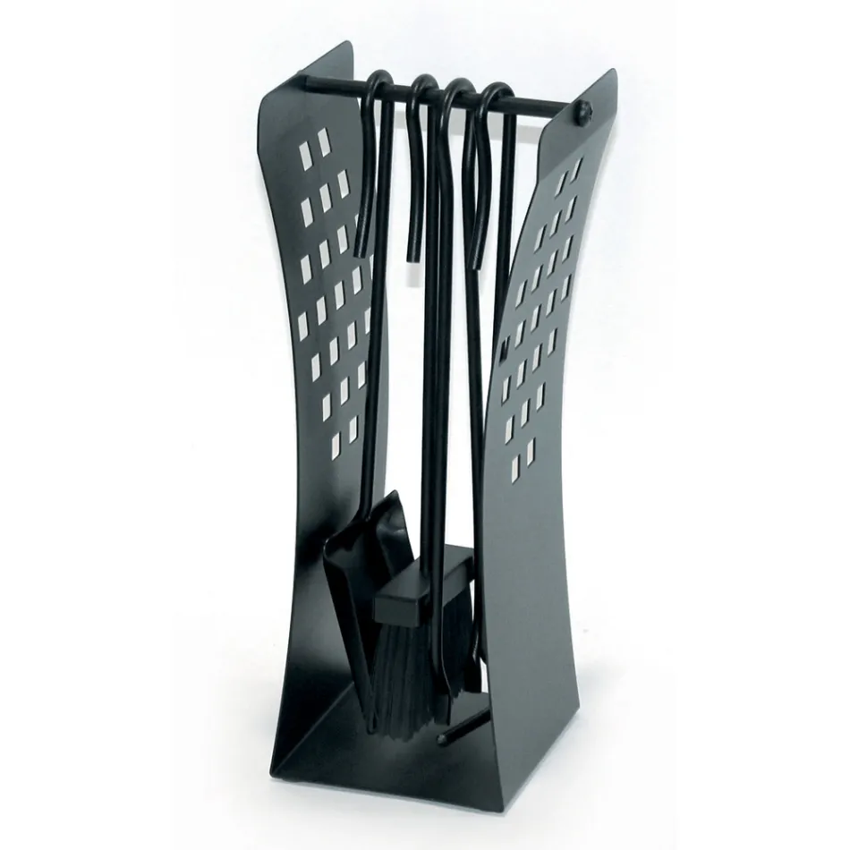 Tool holder with modern queues in metal and 4 tools made in Italy - Maiko Viadurini