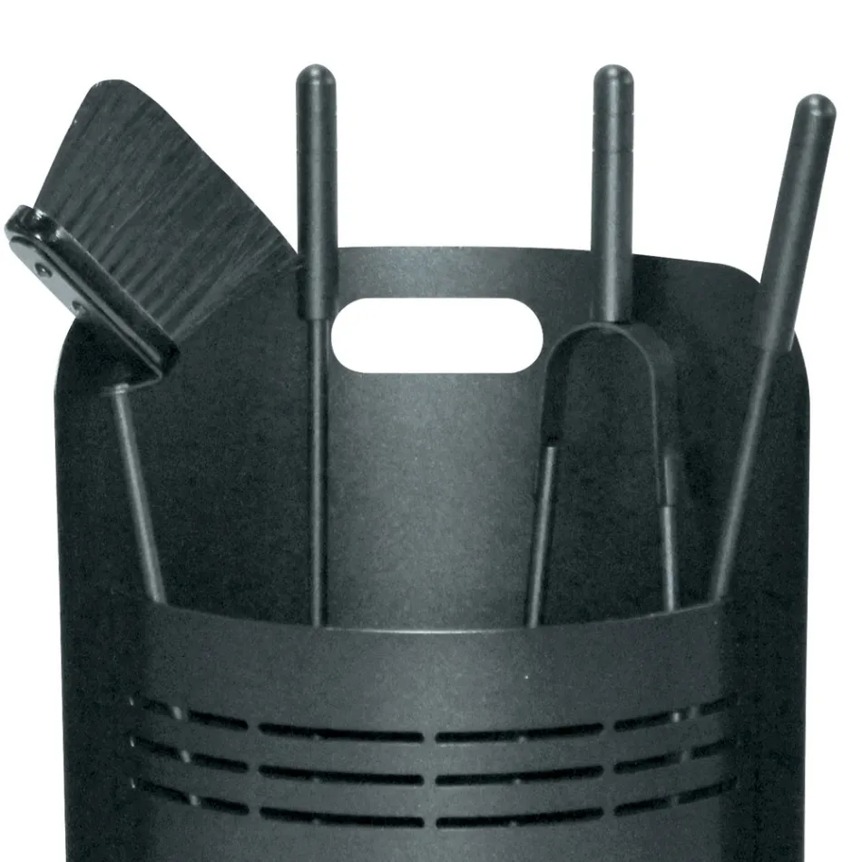 Fixed Tool Holder with 4 Tools for the Fireplace Made in Italy - Bonsai Viadurini
