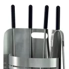 Fixed Tool Holder with 4 Tools for the Fireplace Made in Italy - Bonsai Viadurini