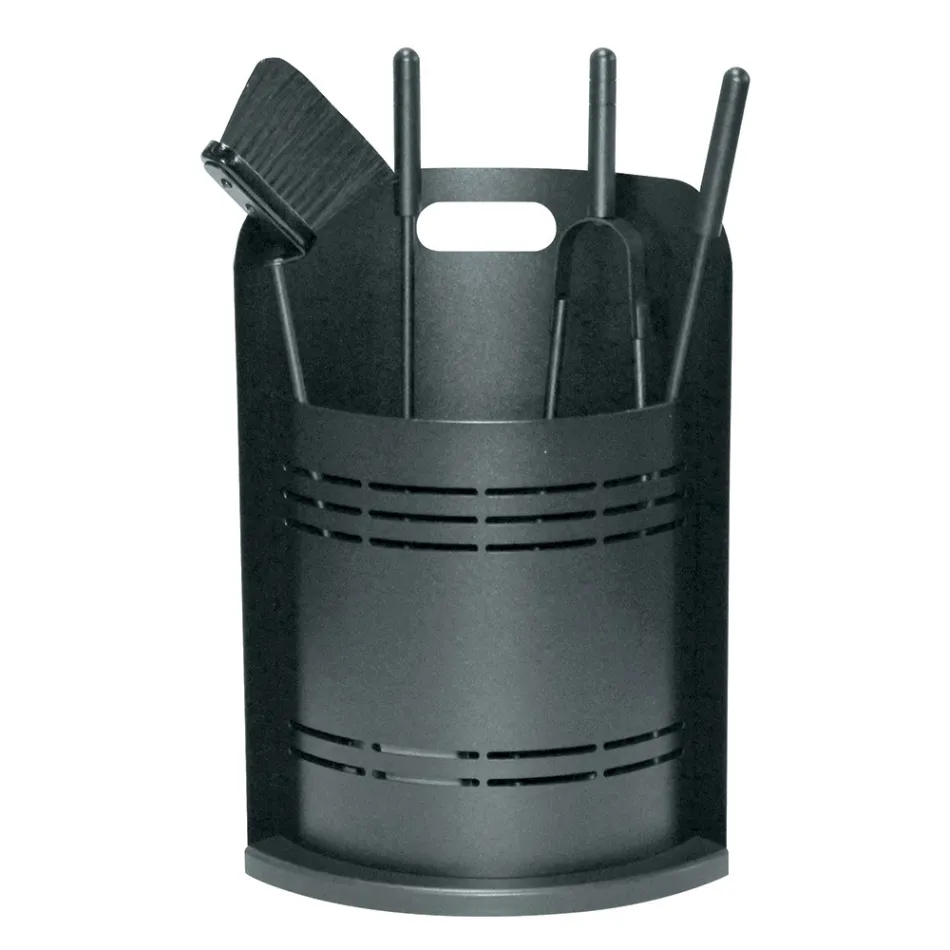 Fixed Tool Holder with 4 Tools for the Fireplace Made in Italy - Bonsai Viadurini
