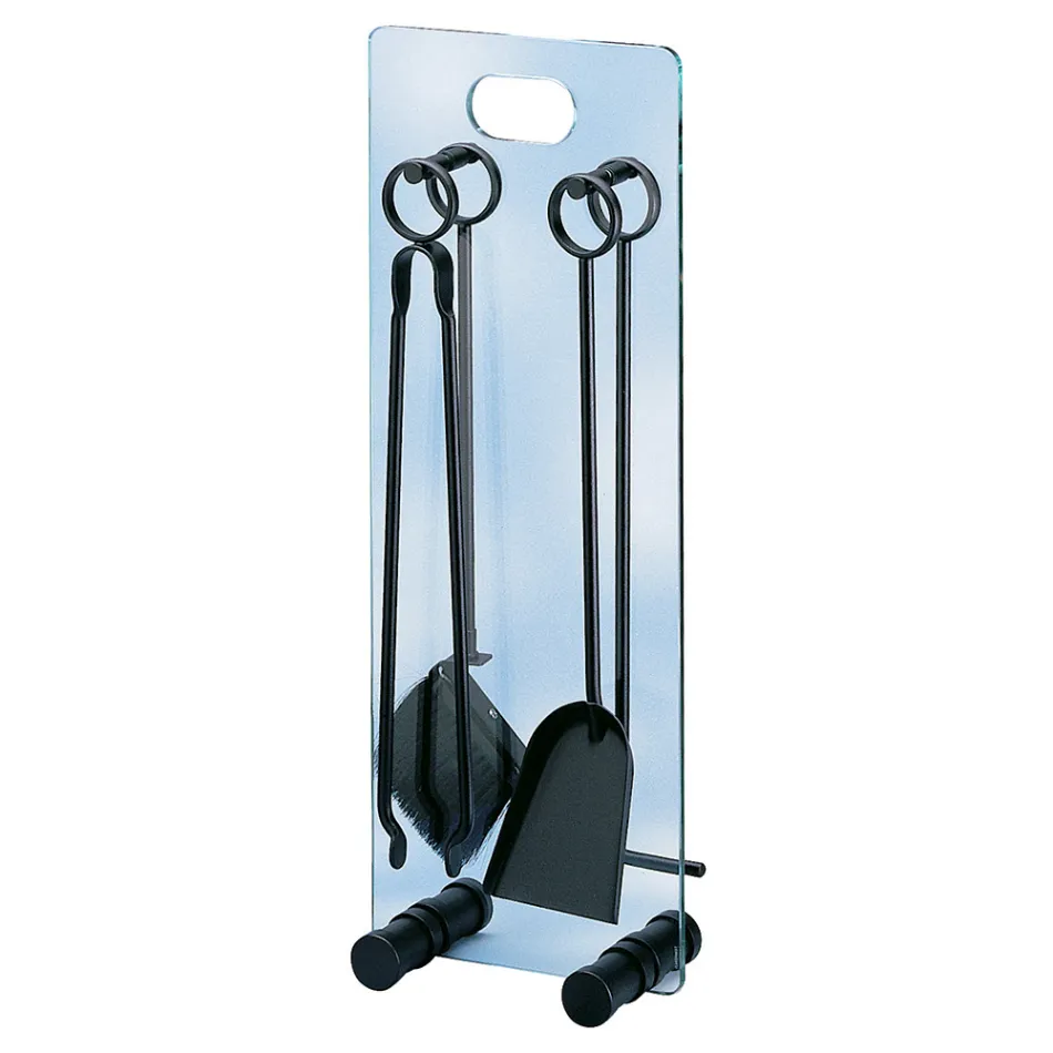 Tempered Crystal Tool Holder with 4 Accessories Made in Italy - Zebra Viadurini