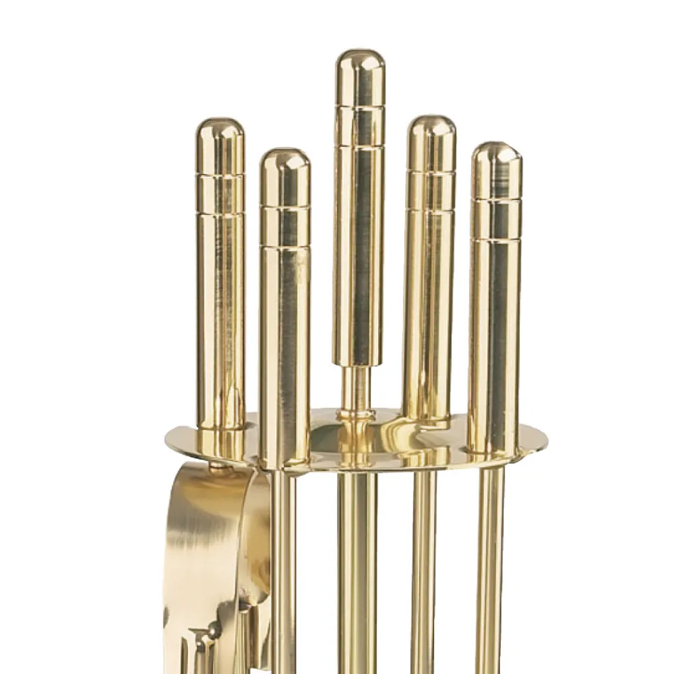 Brass Tool Holder with 4 Accessories Height 65 cm Made in Italy - Kangaroo Viadurini