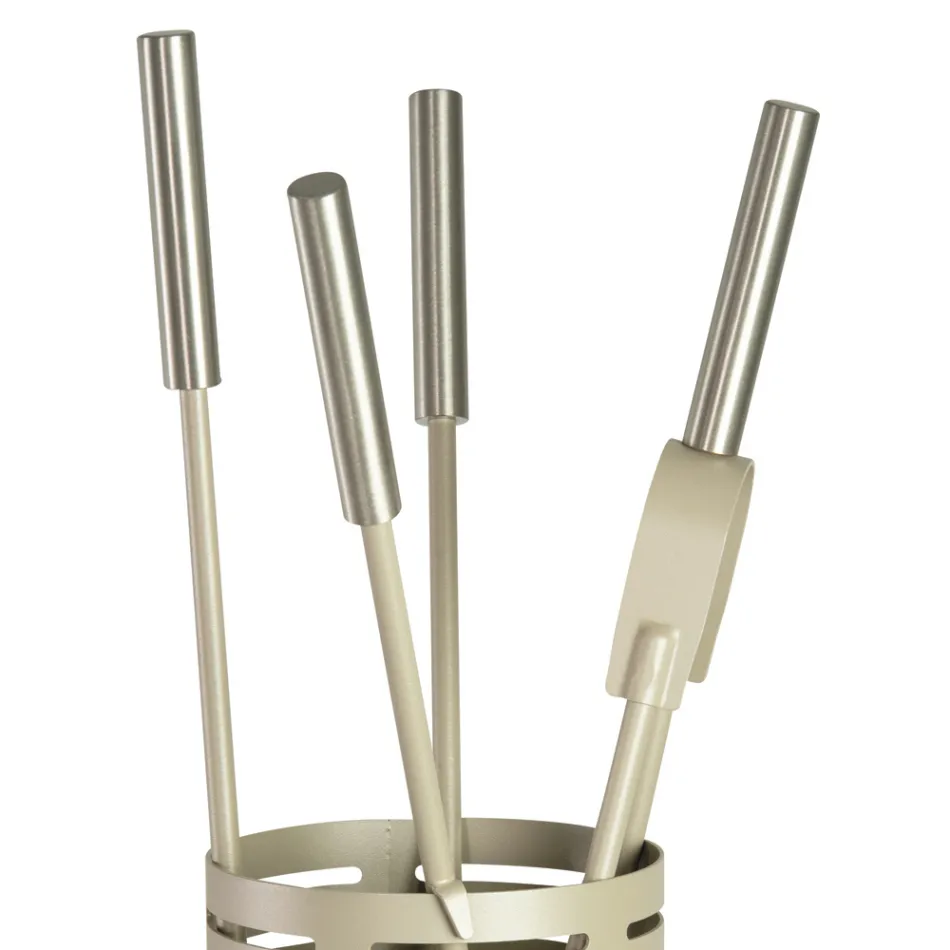 Fireplace Tool Holder with 4 Tools Included Made in Italy - Merlo Viadurini