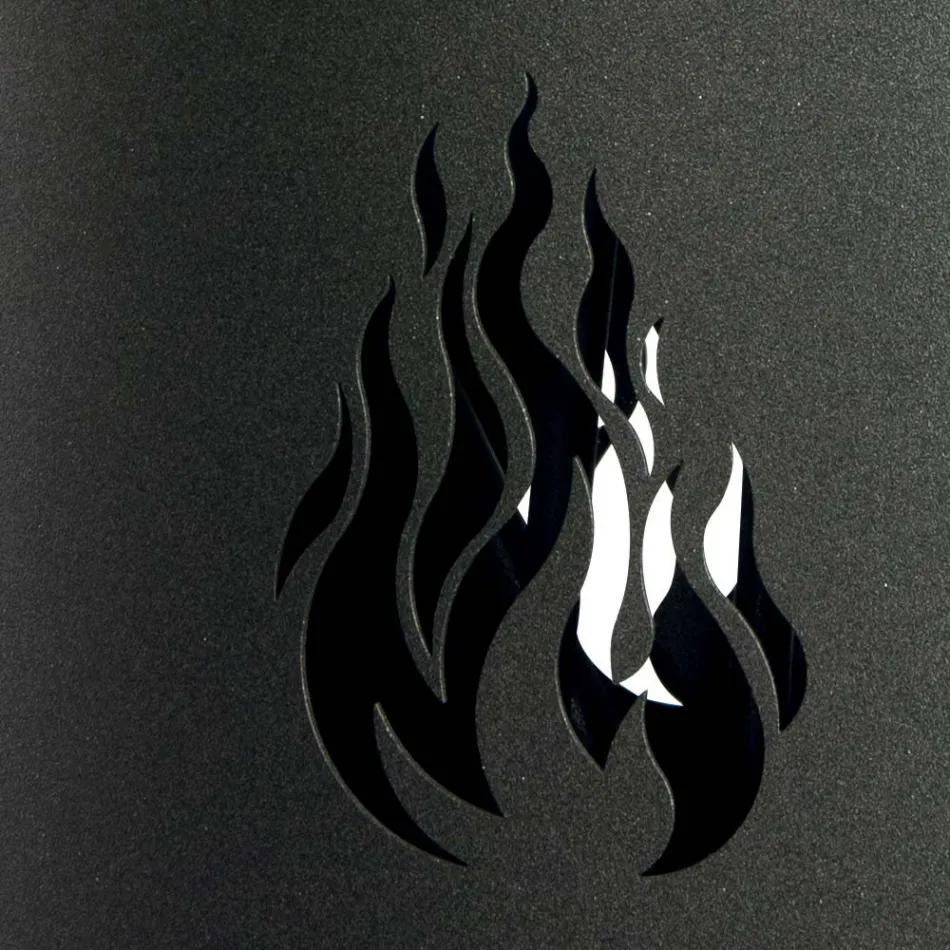 Metal Fireplace Tool Holder with 4 Accessories Made in Italy - Canarino Viadurini