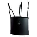 Metal Fireplace Tool Holder with 4 Accessories Made in Italy - Canarino