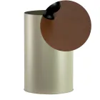 Cylindrical Pellet Holder with Lid in Different Finishes Made in Italy - Flamingo Viadurini