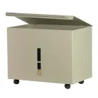 Metal Pellet Holder with Wheels and Lid Made in Italy - Gazza Viadurini