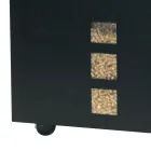 Square Pellet Holder in Black Painted Steel and Wheels Made in Italy - Parrot Viadurini