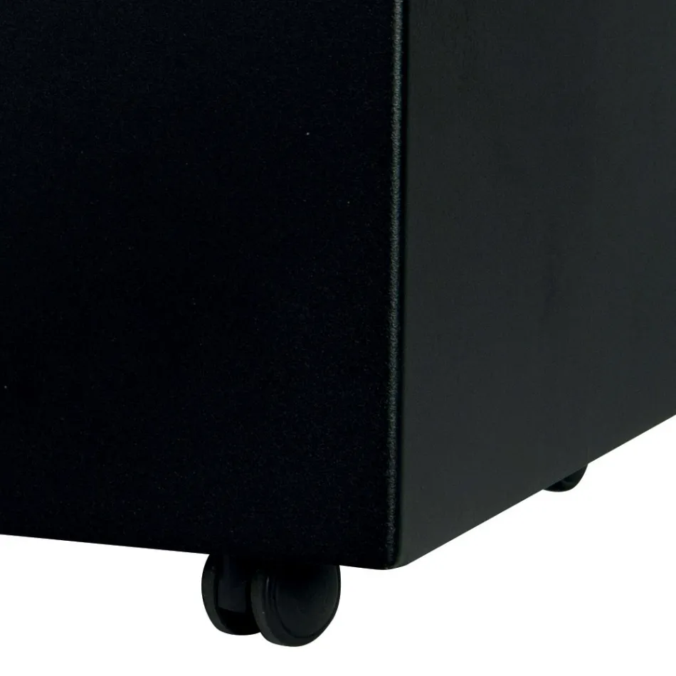 Rectangular Metal Pellet Holder with 4 Wheels Made in Italy - Aquila Viadurini