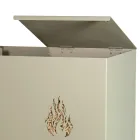 Rectangular Metal Pellet Holder with 4 Wheels Made in Italy - Aquila Viadurini