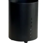 Round Pellet Holder in Black Painted Steel and Wheels Made in Italy - Airone Viadurini