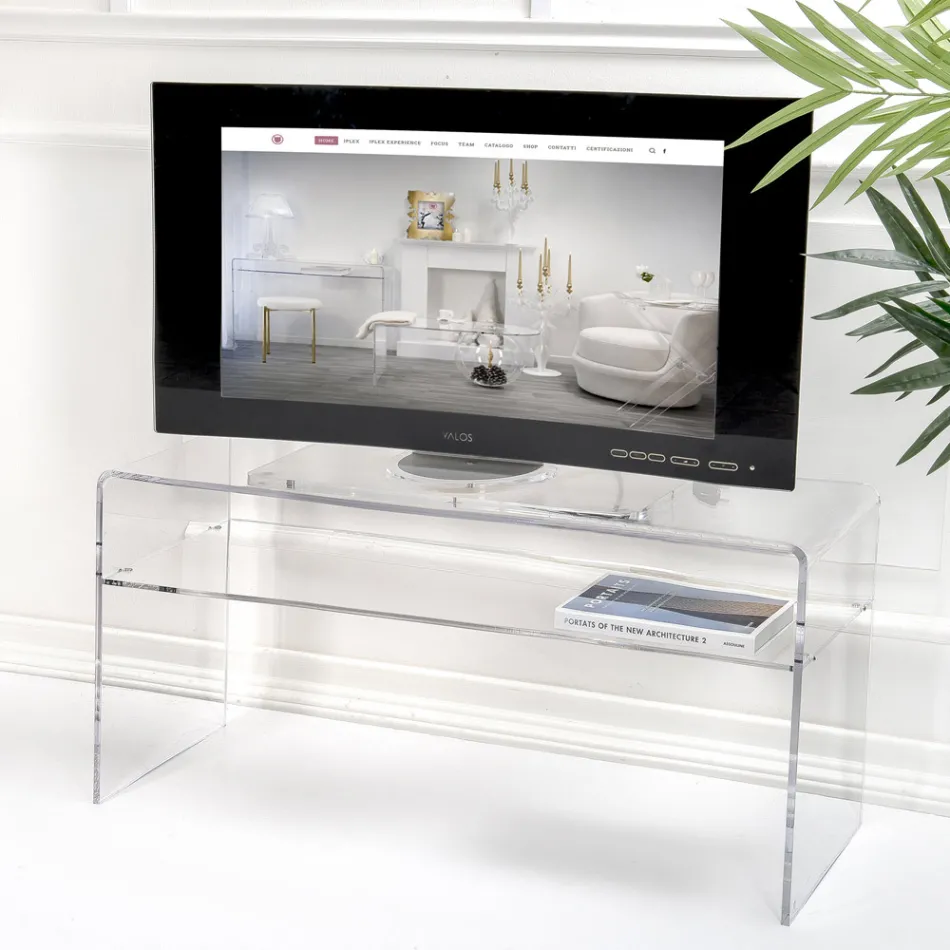 Lounge TV Stand in Transparent Plexiglass Made in Italy - Giuliette Viadurini