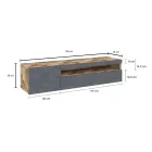 Italian Design Lounge Wooden TV Stand with Open Compartment - Suzana Viadurini