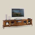 Classic Style Wooden TV Stand with Glass Doors Made in Italy - Richard