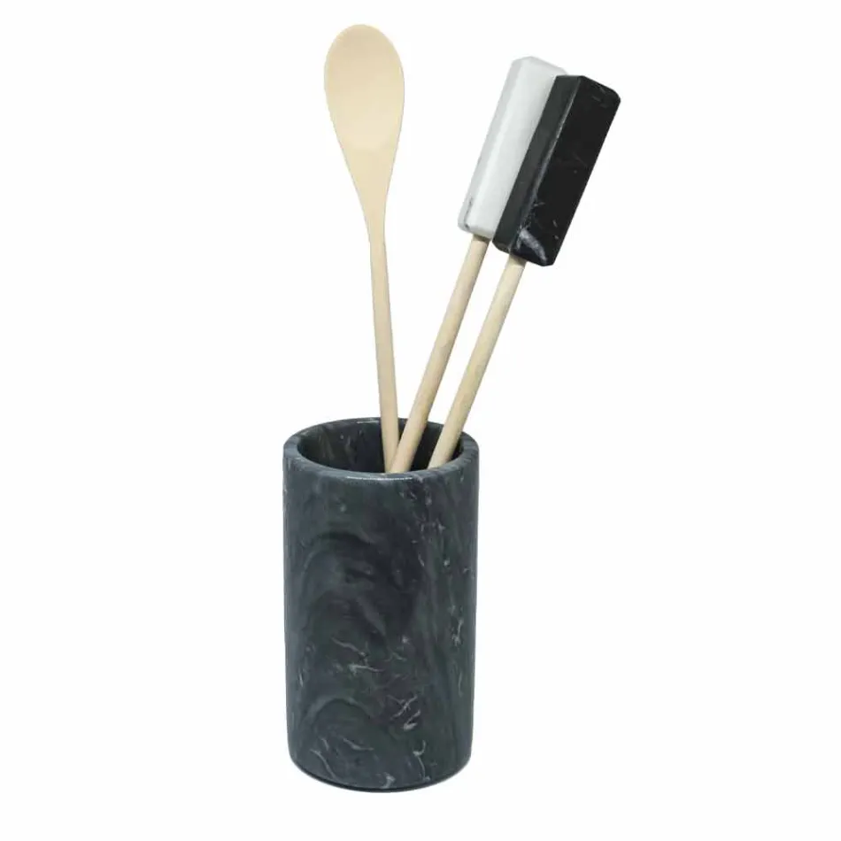 Kitchen Tool Holder in White Grey or Black Marble Made in Italy - Tulvio Viadurini