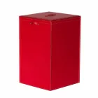 Leather laundry basket with square base David, made in Italy Viadurini