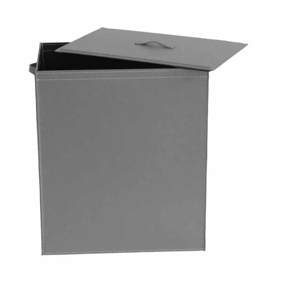 Leather laundry basket with a rectangular design base Peter Viadurini