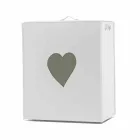 Contemporary leather laundry basket made in Italy Adele, heart insert Viadurini